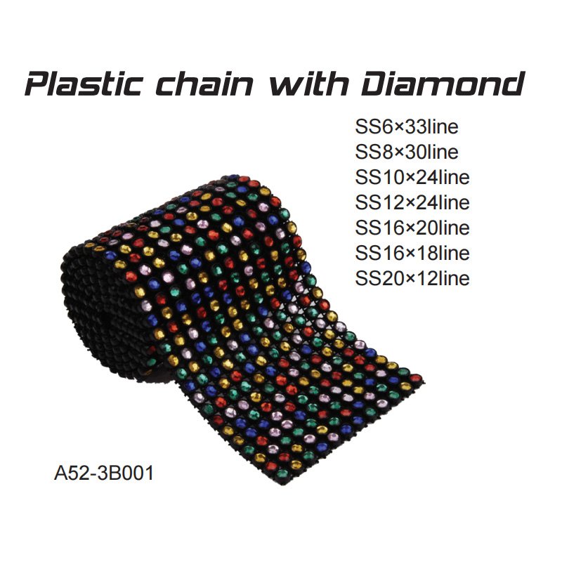 Plastic chain with Diamond A52-3B001 – Beads, Flakes, Stones & Chains supplied by Liberty Port from Ningbo, China