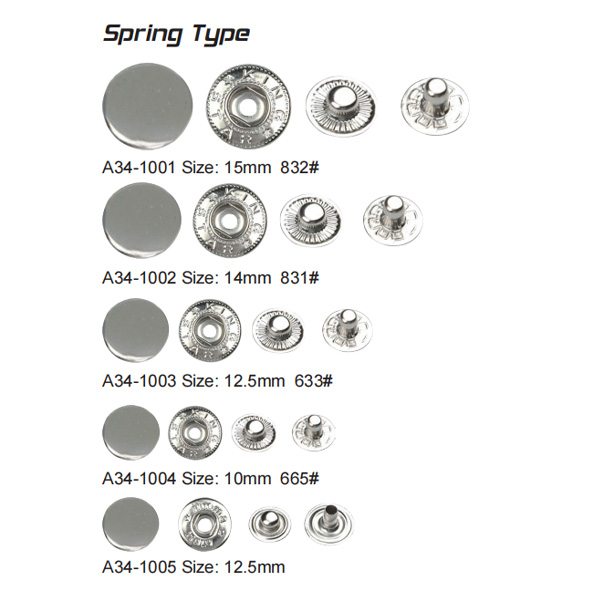 Snap Button Spring Type A34-1001 – Button supplied by Liberty Port from Ningbo, China